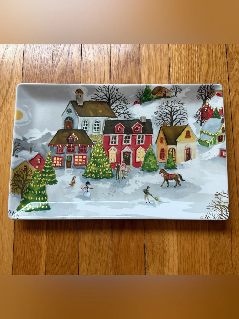 Pottery Barn Winter Village Platter